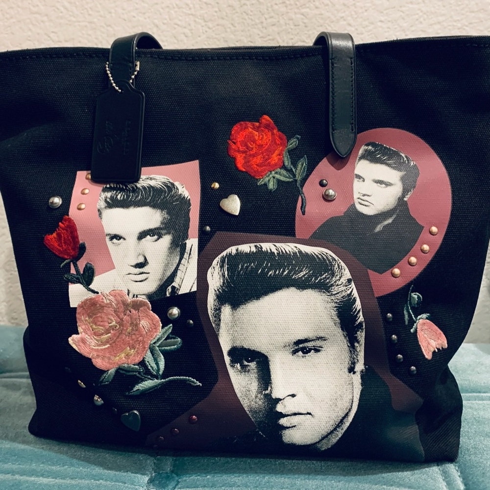 NWOT New COACH Elvis Presley Collage Canvas Tote